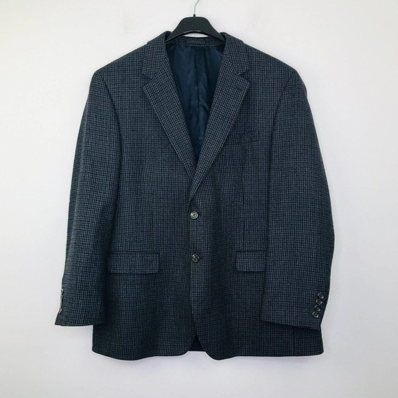 Lauren Ralph Lauren Other - Lauren Ralph Lauren Men's 44 Suit Jacket Blue Wool Houndstooth Formal Blazer